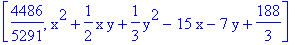 [4486/5291, x^2+1/2*x*y+1/3*y^2-15*x-7*y+188/3]